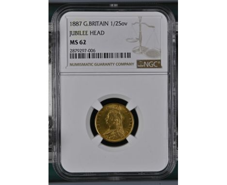 UNITED KINGDOM. Victoria, 1837-1901. Gold half-sovereign, 1887. London. Imperfect J DISH L508. The issues the mint encountere