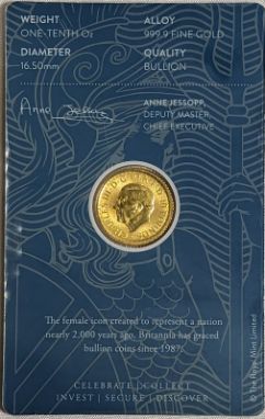 UNITED KINGDOM. Charles III, 1952-2022. Gold 10 pounds, 2023. Royal Mint. Uncrowned portrait of Charles III left, MJ below, i