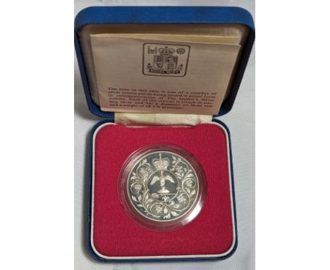 UNITED KINGDOM. Elizabeth II, 1952-2022. Silver crown, 1977. Royal Mint. Proof. Celebrating the Silver Jubilee, the 25th anni