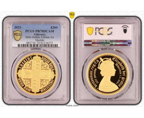 UNITED KINGDOM. ALDERNEY. Elizabeth II, 1952-2022. Gold 200 pounds, 2021. Commonwealth Mint. Proof. This release commemorates