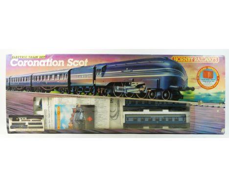 A Hornby Railway OO gauge Coronation Scot electric train set (R.836), with mains power controller, power clip and instruction