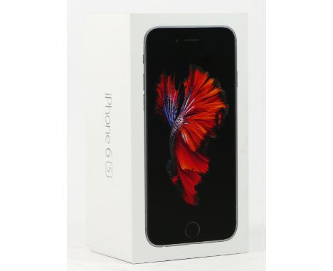 An iphone 6s (serial No ffmy8le9hflr), including power brick, manual, apple stickers and sim removal tool, original boxed 