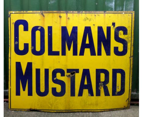 A vitreous enamel single sided sign, Colman's Mustard, 153cm x 124cm