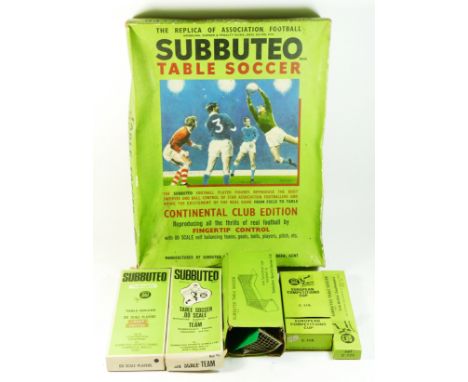 A Subbuteo soccer table club edition (incomplete) C.1970’s, together with two new continental type equipment goals, European 