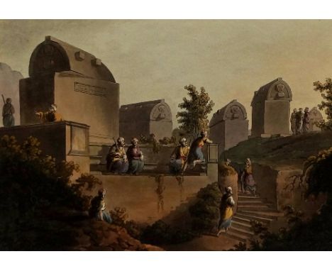 After Luigi Mayer, Italian/German 1755-1803- "Sarcophagus & Sepulchres at the head of the Harbour of Cacamo", "Triumphal Arch