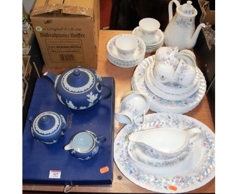 A collection of mixed ceramics to include a Wedgwood Angela pattern part  tea service, Wedgwood jasper wares, and various Ayn