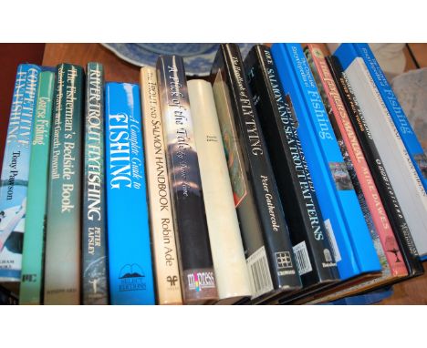 A box of mainly hardback angling related books, to include Mick Dawes The Fly Tiers Manual, The Concise Encyclopaedia of Fish