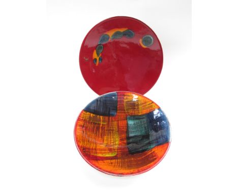 A Poole gemstone range plate, 26.5cm, together with an Odessy range plate, 27cm