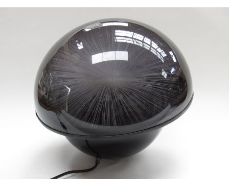 A smoked perspex domed fibre optic lamp 