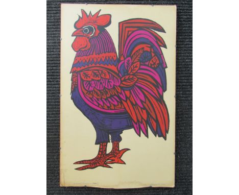 GILLICK BURROWS (XX) A framed print entitled 'Magenta Cock' pencil signed and dated 1968, No 43/75. 85cm x 53cm