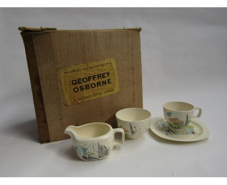 Midwinter Pottery - An original boxed set of Riviera pattern tableware designed by Sir Hugh Casson consisting of jug, sugar b