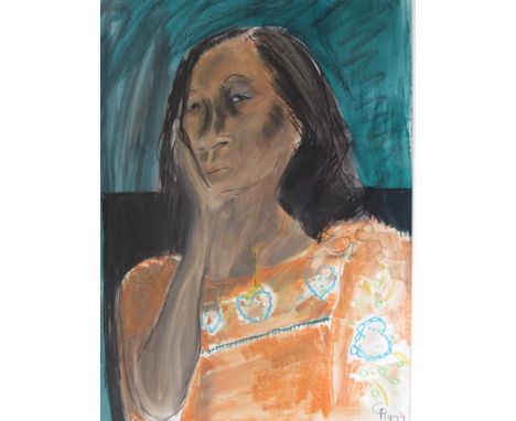 GLADYS PERINT PALMER (1947-): Portrait 1977, gouache on paper, 70cm x 53cm