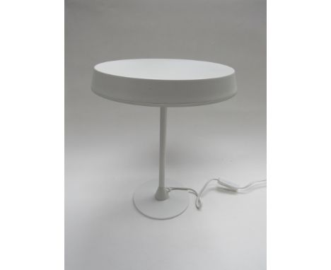 A Taylor LED white metal contemporary retro style table lamp.