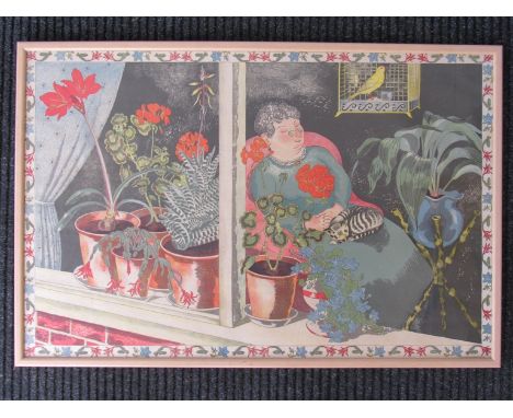 A John Nash for Schools, print, 'Window Plants' Baynard Press 45.5cm x 72cm