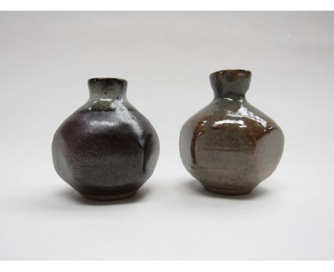 Lowerdown Pottery of David Leach - two small bud vases , pottery seals only.  Tallest 7.5cm