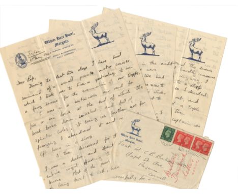 WORLD WAR II – DUNKIRKAutograph letter signed ('Walter') to his father, Lt. Col. Charles Barnard Bonham, D.S.O. ('Dear Pop'),