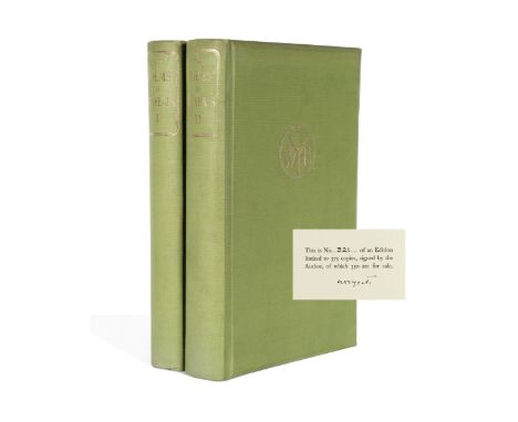 YEATS (W.B.)The Poems, 2 vol., NUMBER 321 OF 375 COPIES SIGNED BY THE AUTHOR,  portrait frontispieces, publisher's green buck