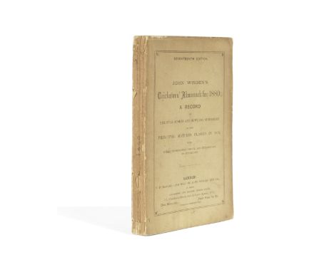 CRICKETWISDEN (JOHN) Cricketers' Almanack for 1880. A Record of the Full Scores and Bowling Summaries of the Principal Matche