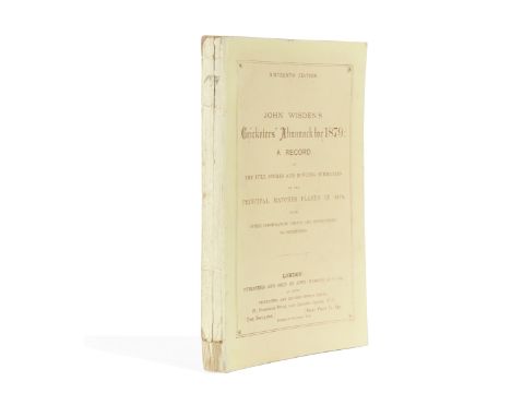 CRICKETWISDEN (JOHN) Cricketers' Almanack for 1879. A Record of the Full Scores and Bowling Summaries of the Principal Matche