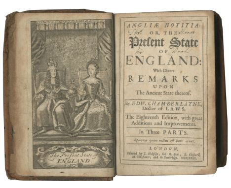 CRICKETCHAMBERLAYNE (EDWARD) Angliae notitia: or, the Present State of England: With Divers Remarks Upon the Ancient State Th