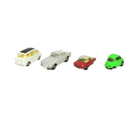 Diecast - a collection of x4 vintage Triang Spot-On 1/42 scale diecast models comprising Fiat Multipla, Frisky Sport, Volvo P