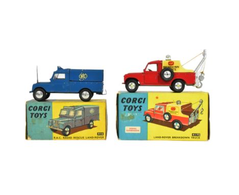 Diecast - x2 vintage Corgi Toys boxed diecast models comprising 416 R.A.C Radio Rescue Land-Rover and 4175 Land Rover Breakdo