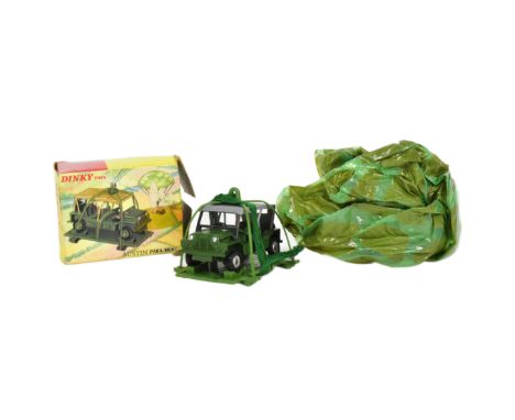 Diecast - an original vintage Dinky Toys boxed diecast model No. 601 Austin Para-Moke with camouflaged parachute and detachab