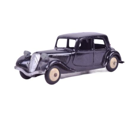 French Dinky Toys - an original vintage French made Dinky Toys model No. 24N Citroen 11BL. All black with cream hubs. Appears