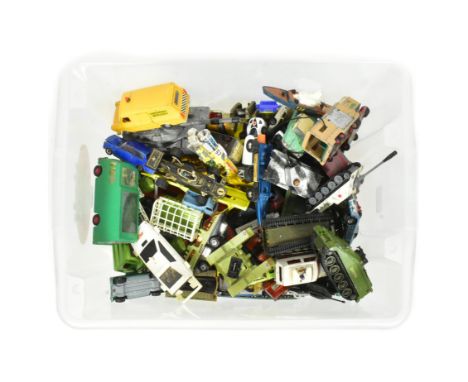 Diecast - a large collection of assorted unboxed diecast model cars of various scales and makers to include Dinky Toys, Corgi