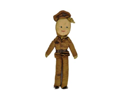 WWI First World War - an early 20th century WW1 era rag type doll in the form of an RAMC (Royal Army Medical Corps) female so