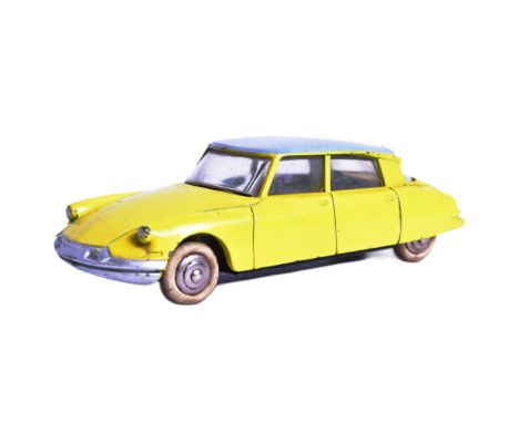 French Dinky Toys - an original vintage French made Dinky Toys diecast model No. 24C Citroen DS 19. Yellow with silver front 