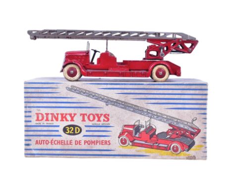 French Dinky Toys - an original vintage French made Dinky Toys diecast model No. 32D Fire Brigade with Escape Ladder (rusted)