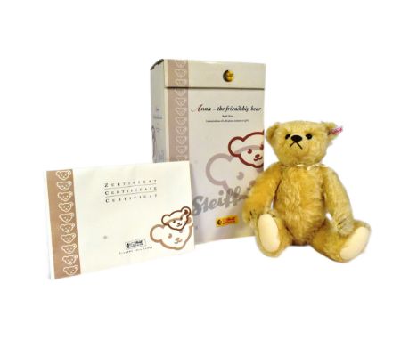 Teddy Bears - an original German Steiff made soft toy teddy bear 661952 Anne The Friendship Bear. Blonde mohair with a stitch