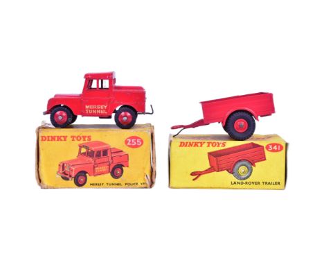 Diecast - x2 original vintage Dinky Toys boxed diecast models comprising 255 Massey Tunnel Police Van, 341 Land Rover Trailer