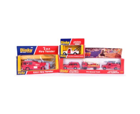 Diecast - a collection of x3 vintage Dinky Toys boxed diecast models comprising; 304 Fire Rescue set, 266 ERF Fire Tender and