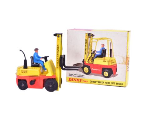 Diecast - an original vintage Dinky Toys boxed diecast model No. 404 Conveyancer Fork Lift Truck with raising and lowering fo