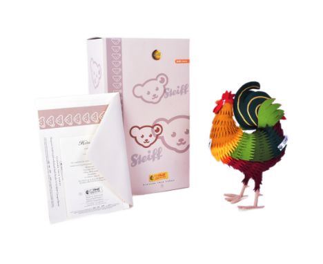 Teddy Bears - an original German Steiff made soft toy teddy bear 411519 in the form of a cockerel. The cockerel filled with w
