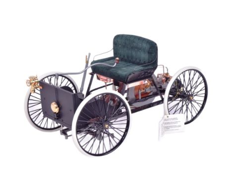 Diecast - an original Franklin Mint made 1/6 scale precision model of a 1896 Ford Quadricycle. Highly detailed diecast metal 