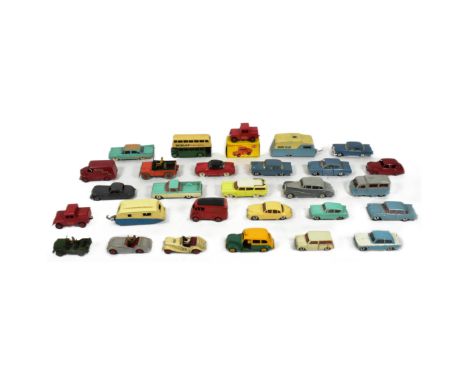 Diecast - a collection of vintage Dinky Toys diecast model cars and other vehicles. Examples to include; Morris Mini Travelle