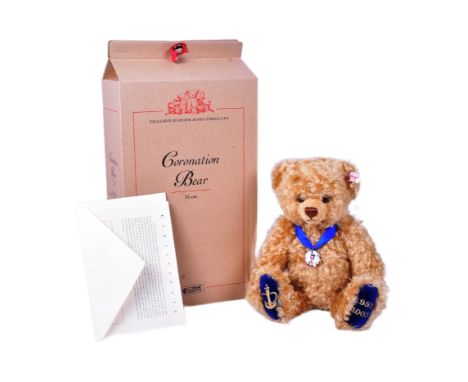 Teddy Bears - an original German Steiff made soft toy teddy bear 660870 Coronation Bear with growler. Golden mohair with a Ro