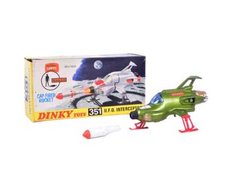 Diecast - an original vintage Dinky Toys made diecast model No. 351 SHADO UFO / Interceptor from Gerry Anderson's UFO. Green 