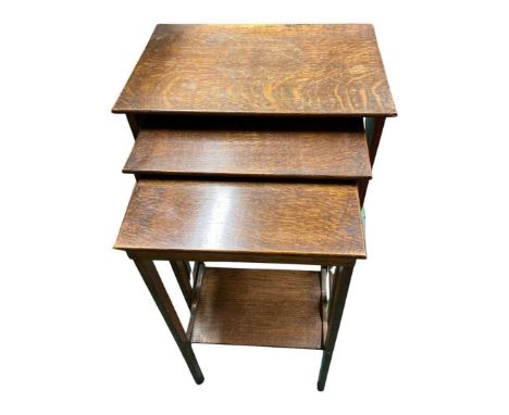 East Anglian Interest. Robertson &amp; Colman, Norwich c.1930/40 Nest of 3 Tables. Smallest table carries a retailers mark 'R