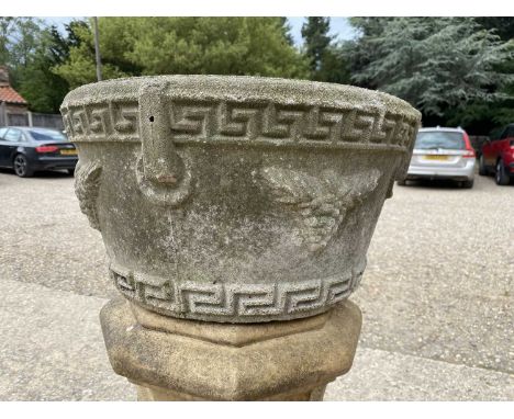 Circular Stone Planter 45cmHeight 24 cms, diameter across top 45 cms