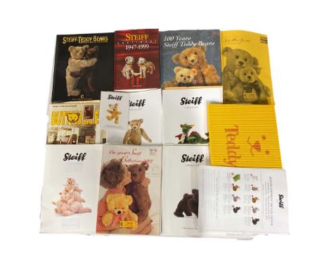 Quantity of Steiff Bear Books, Catalogues, etc to include Steiff 1947-1999, Steiff Teddy Bears - Love for a Lifetime, button 