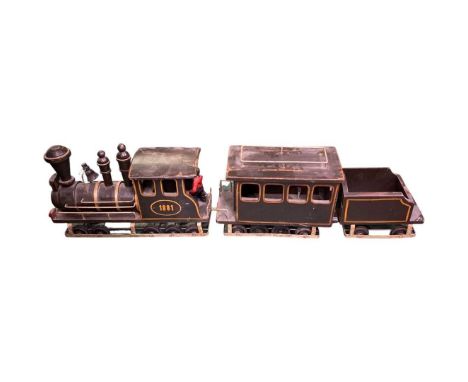 Vintage Scratch built Handmade American West Steam Train Total Length 44 inchesTotal length 44 inches/ 112 cm x Width 15 cmQt