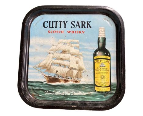 Vintage Enamelled Metal 'Cutty Sark' Scotch Whisky Advertising Tray 35cm35 x 35cmQty: 1Minor wear commensurate with age