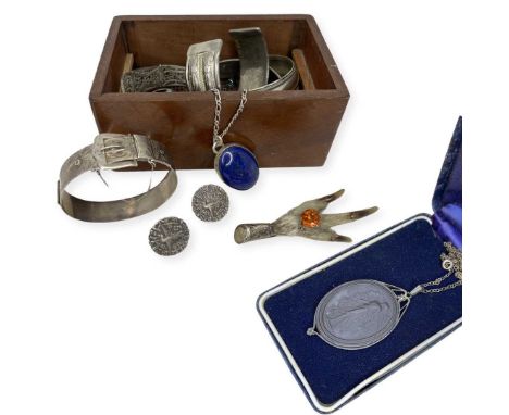 Mixed Lot of Costume Jewellery to Include Silver Bangle, Silver Rings, Etc.