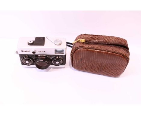 Rollei 35 TE compact silver body camera with case