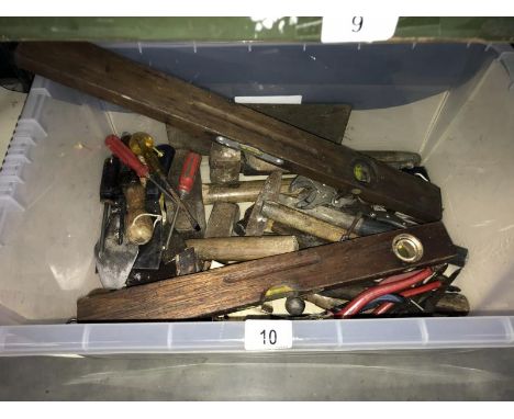 A good lot of hand tools, including hammers, screwdrivers, levels, etc.