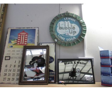 A quantity of breweriana including mirror, enamel sign metal wall plaque etc.